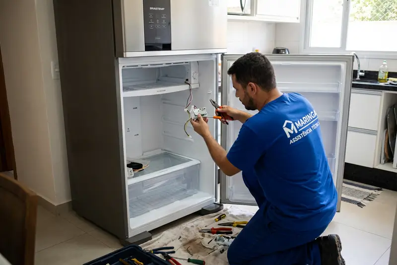 Conserto de geladeira Brastemp com troca de termostato