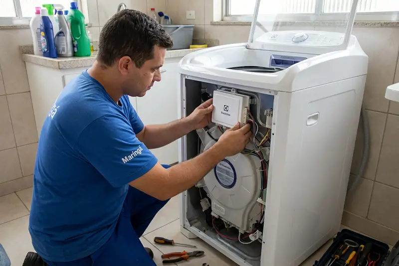 Troca de placa de máquina de lavar Electrolux