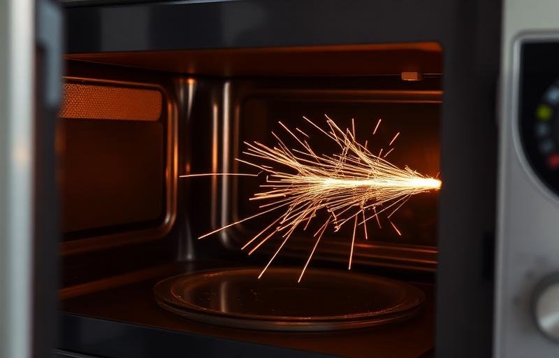 Micro-ondas com problema de faíscas internas
